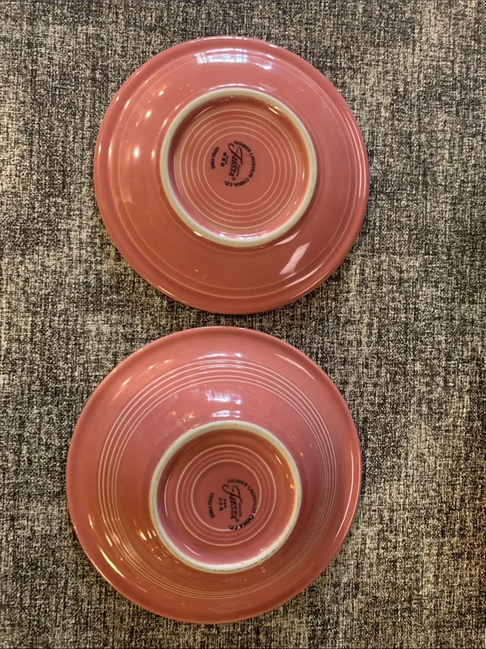 Fiesta Fruit Dessert Bowl & Dessert Plate Rose Retired Color Made USA